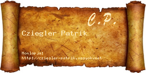 Cziegler Patrik névjegykártya